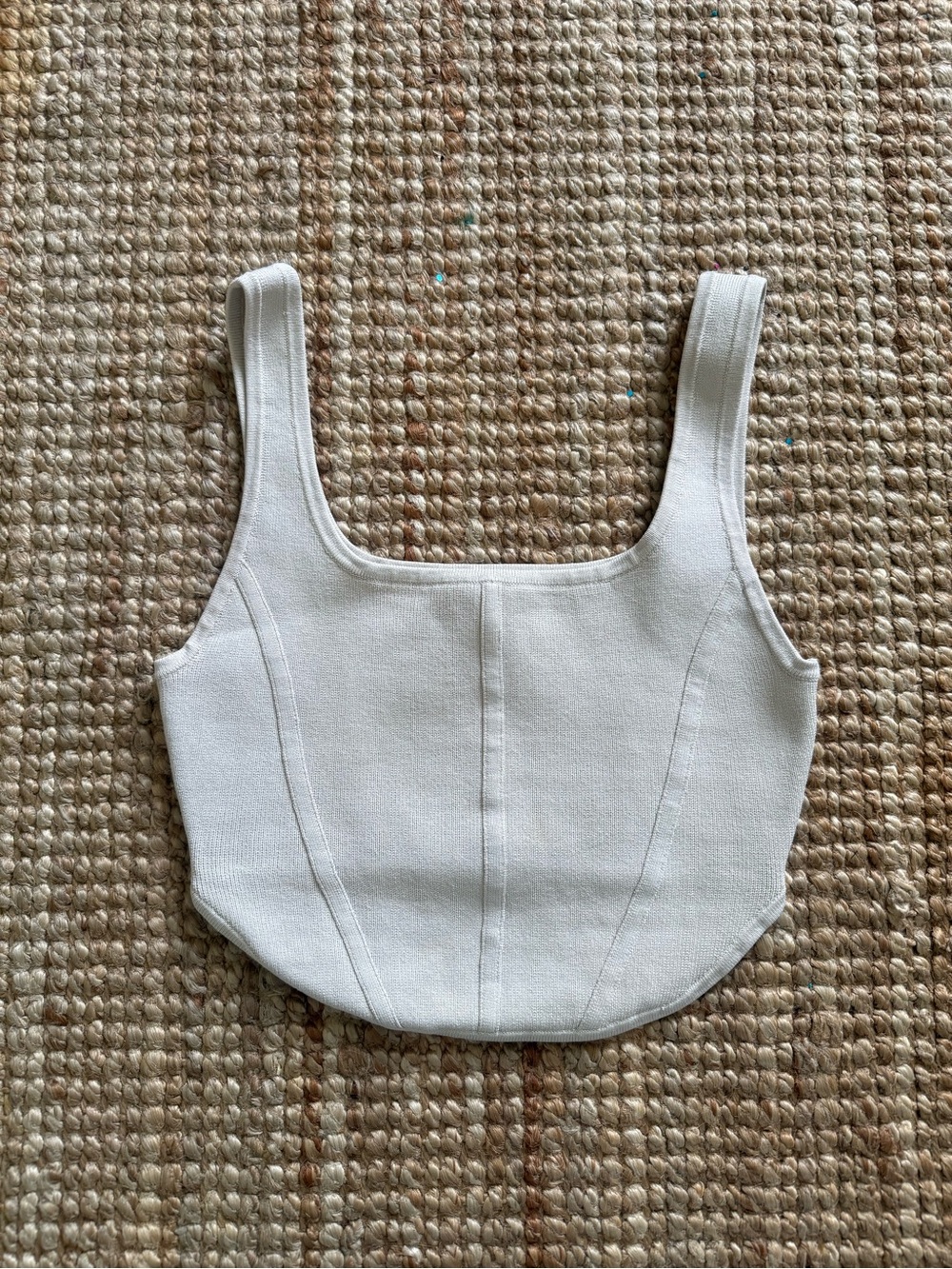 Babaton Sculpt Knit Bustier Tank | Matte Pearl | XS